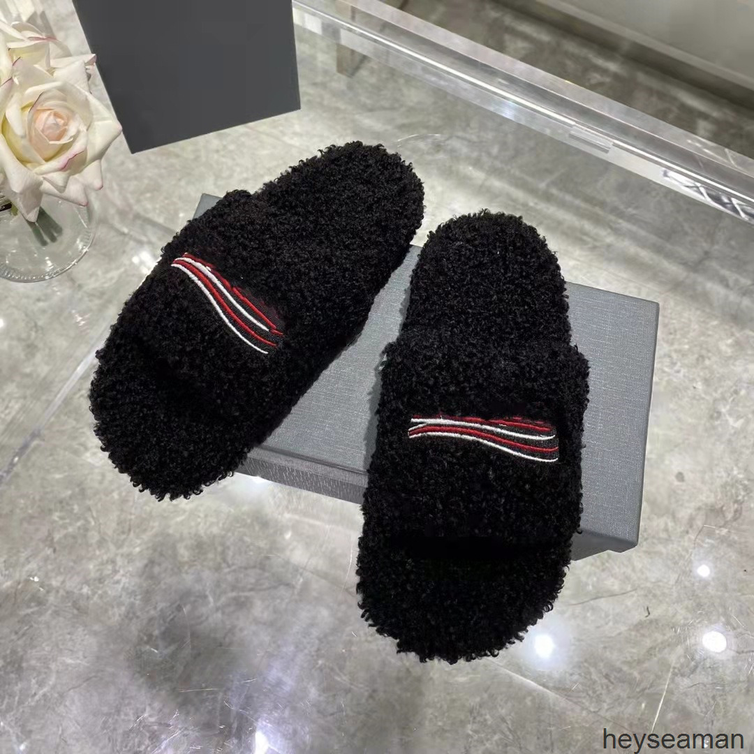 

Slippers Gaoding Paris Teddy woolen shoes women's flat bottomed autumn and winter fairy style sweet outer wearing slippers DF2B, 2# shoe box