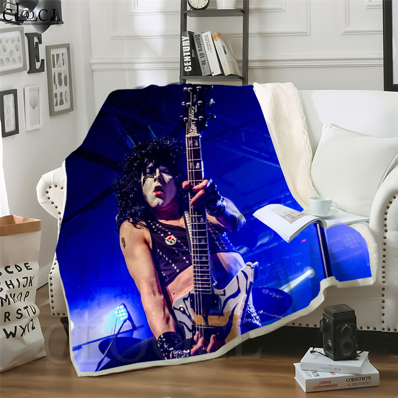 

CLOOCL New Punk Rock Kiss Band 3D Print Hip-hop Style Air Conditioning Blanket Teens Bedding Throw Blankets Plush Quilt