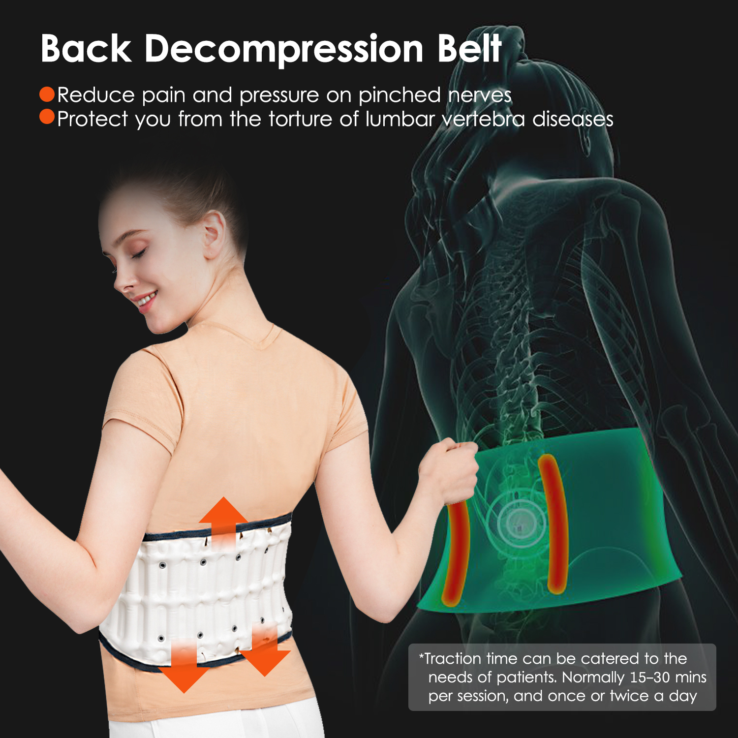 

LEAMAI Back Brace Stretcher Lumbar Traction Device Decompression Back Belt Waist Support Belt Lumbar Support Adjustable LowerScouts