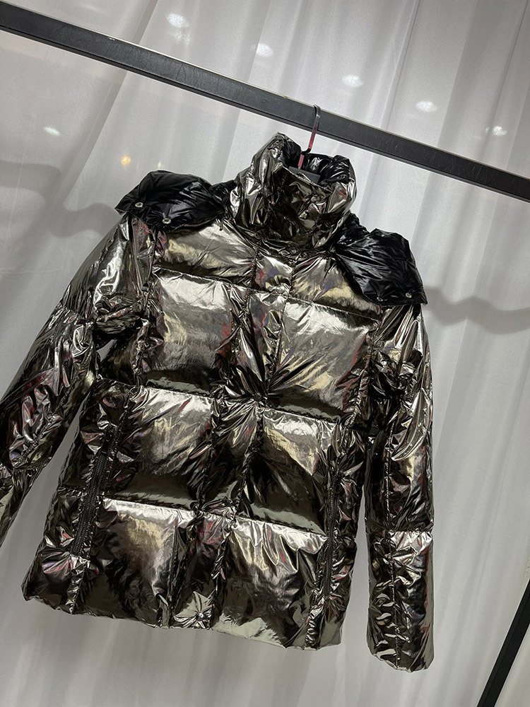 

Off-season down jacket women 2021 new winter pure black shiny short style, xqnm724 3027, Postage