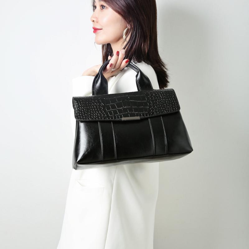 

YILIAN Women's bag 2021 new trend cross-body bag women shoulder alligator print tote, Black