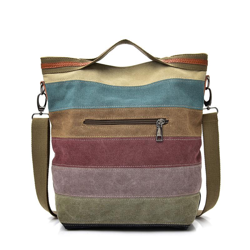 

Bag Parts & Accessories Casual Women's Simple Art Canvas Single Shoulder Messenger Large Capacity Multi-compartment Stitching