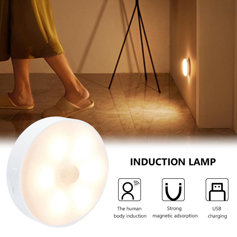 

Night Lights LED Motion Sensor Light USB Rechargeable Magnetic For Under Cabinet Closet Wardrobe Stairs Wireless Wall Lamp