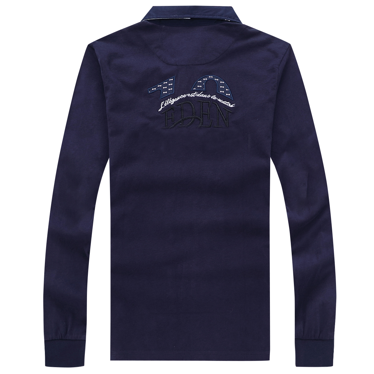 

New Top selling Eden HOMME Polo Men's Long Sleeve Cotton Thicken High Quality Business Leisure Style big Size 3XL, Blue