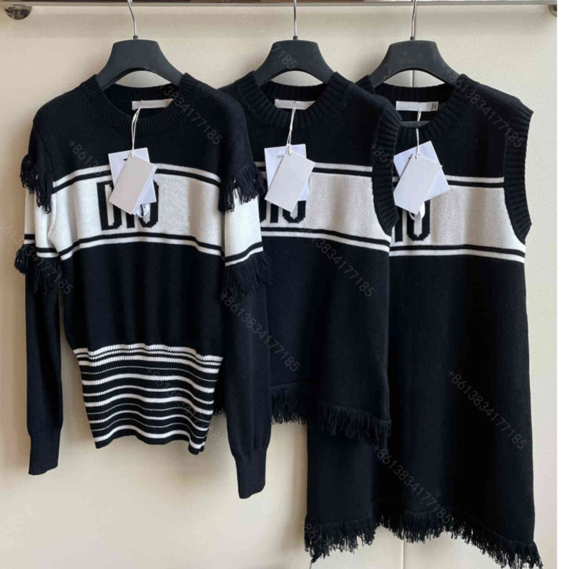 

Designer wool knit sweater dress CD brand winter round neck pullover hoodie dresses logo letter jacquard cloak vest suit factory wholesale design clothes womens d1, Supplementary price difference