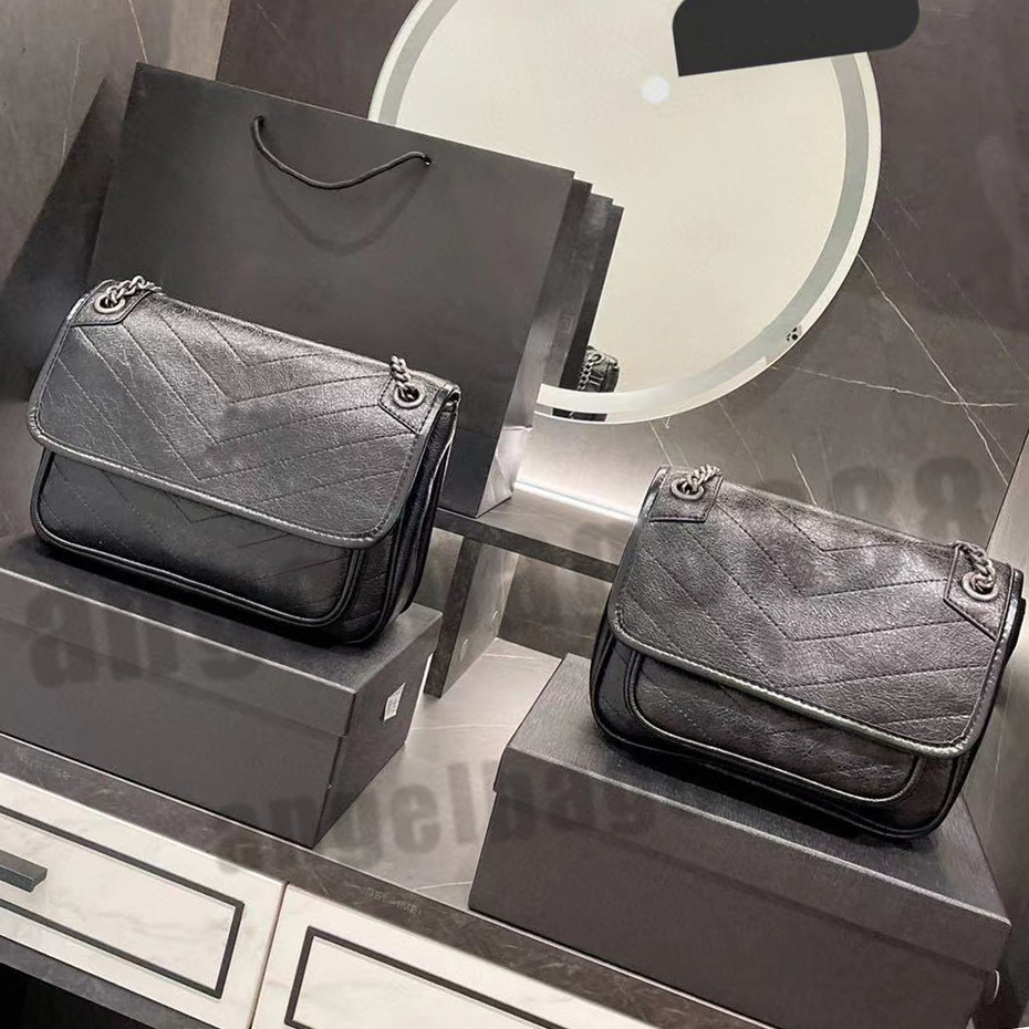 

Luxury Designer Brand Fashion Shoulder Messenger Bags Handbags High Quality Women chains letter purse phone bag wallet mini temperament cross body totes vintage, No bags