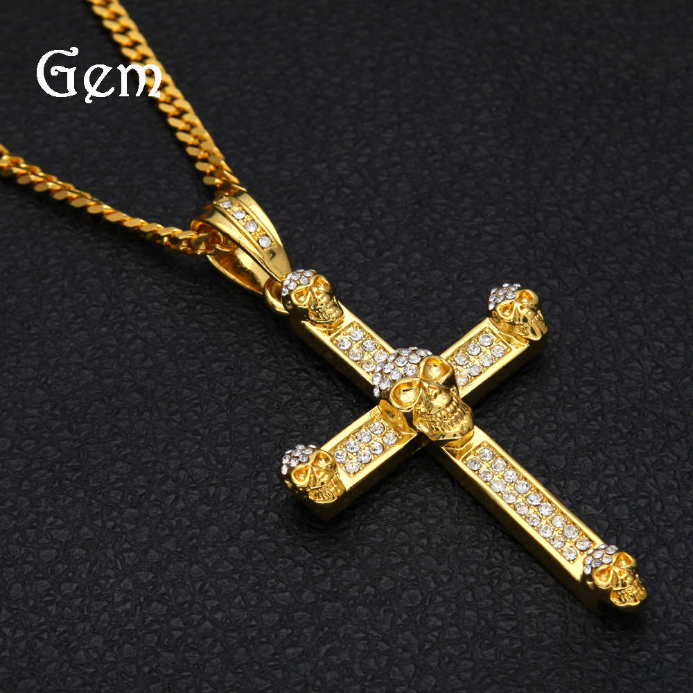 

New punk style men's Skull Cross Pendant