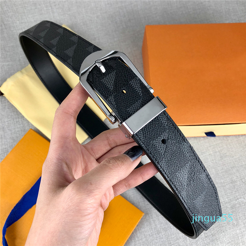 

Fashion Classic Mens Designers Belt Women Men Classic Grid And Letter Genuine Leather Buckle Belt Cowskin Waistband Width 3.4cm