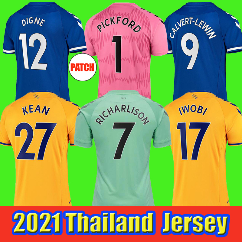 

New Arrived 20/21 Everto JAMES Soccer Jerseys KEAN RICHARLISON GOMES KEANE BERNARD WALCOTT TOSUN DELPH 2020 2021 Jersey Football Shirts Kit, Third