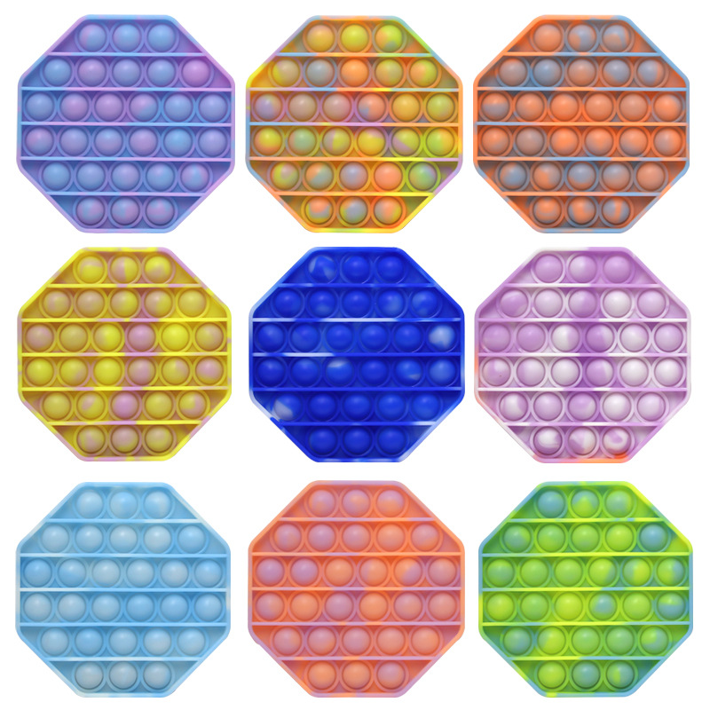 

Rainbow Push Pop It Fidget Toy Sensory Push Bubble Fidget Sensory Autism Special Needs Anxiety Stress Reliever for Office Workers Fluorescen