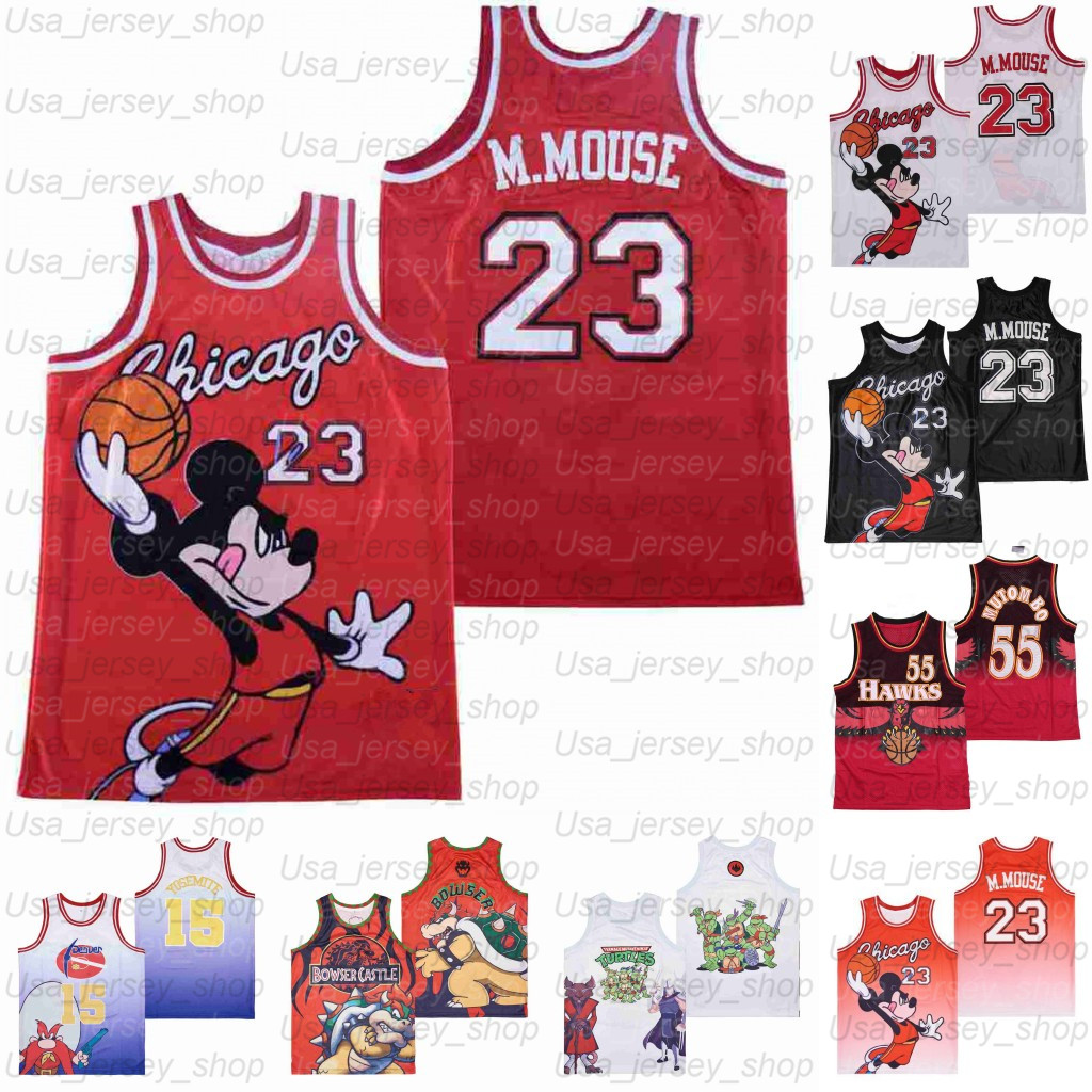 

Movie TV basketball Jersey PULP FICTION BA CHEECH AND CHONG BROCCOLI CITY BOWSER THE KING KOOPA YOSEMITE SAMWHITE, As photo