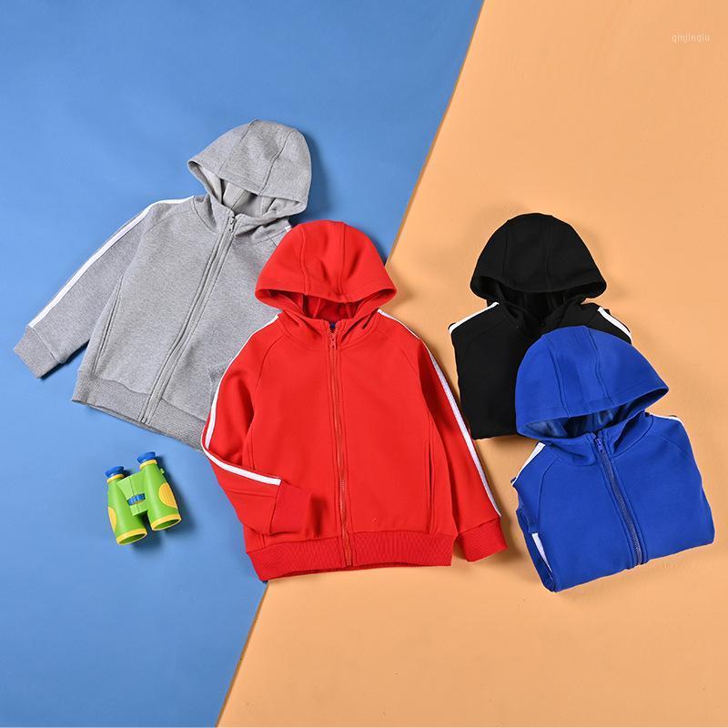 

Jackets Children Autumn Winter Kids Outerwear Coats Velvet Striped School Sport For Baby Boys Girls Windbreaker 2-10Y, Blue;gray