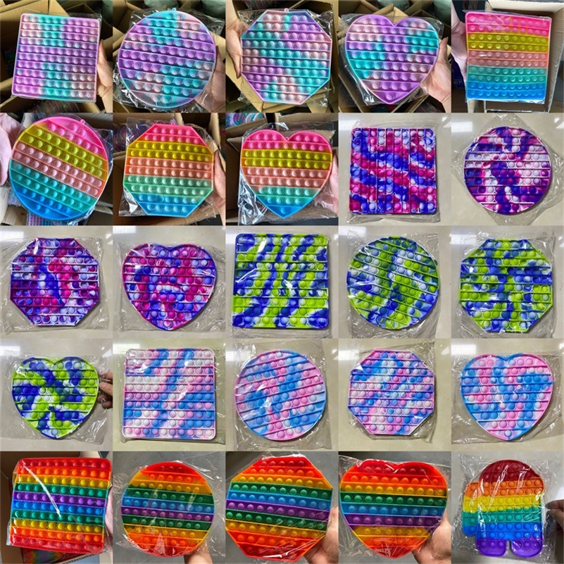 

Big Size 20*20cm Push Bubble Decompression Toys Autism Needs Squishy Stress Reliever Toy Adult Kid Funny Anti-stress Gift Reliver DHL Ship