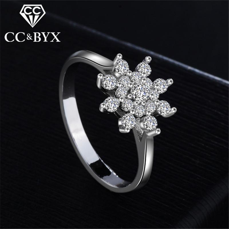 

Cluster Rings Silver Ings For Women Vintage Wind Flower Bridal Wedding Jewelry Engagement Ringen White Gold Color Anel Drop 719