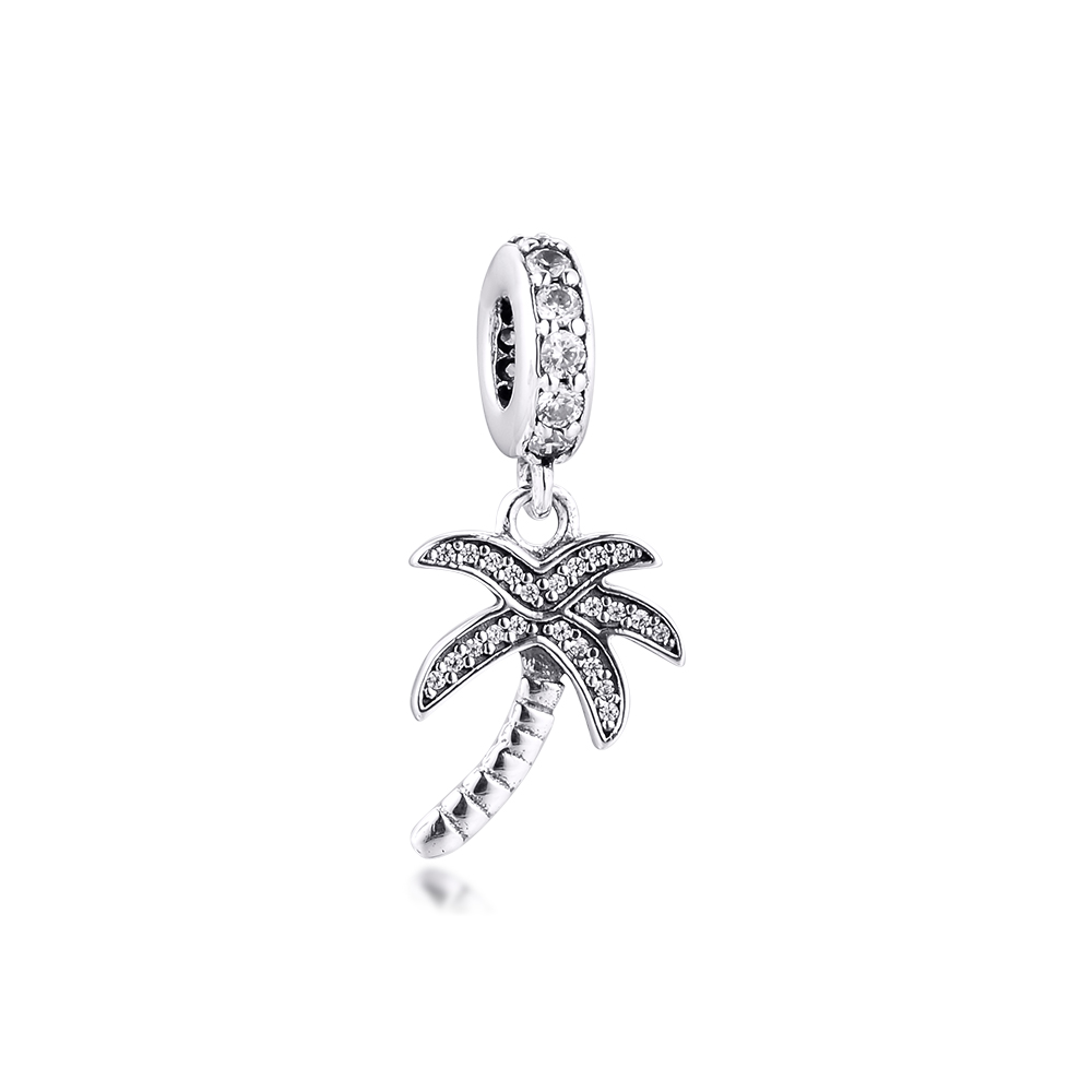 New 100% 925 Sterling Silver Original Beads Palm Tree Charm DIY Jewelry for Women Fits Pandora European Charms Bracelet-image-252000637