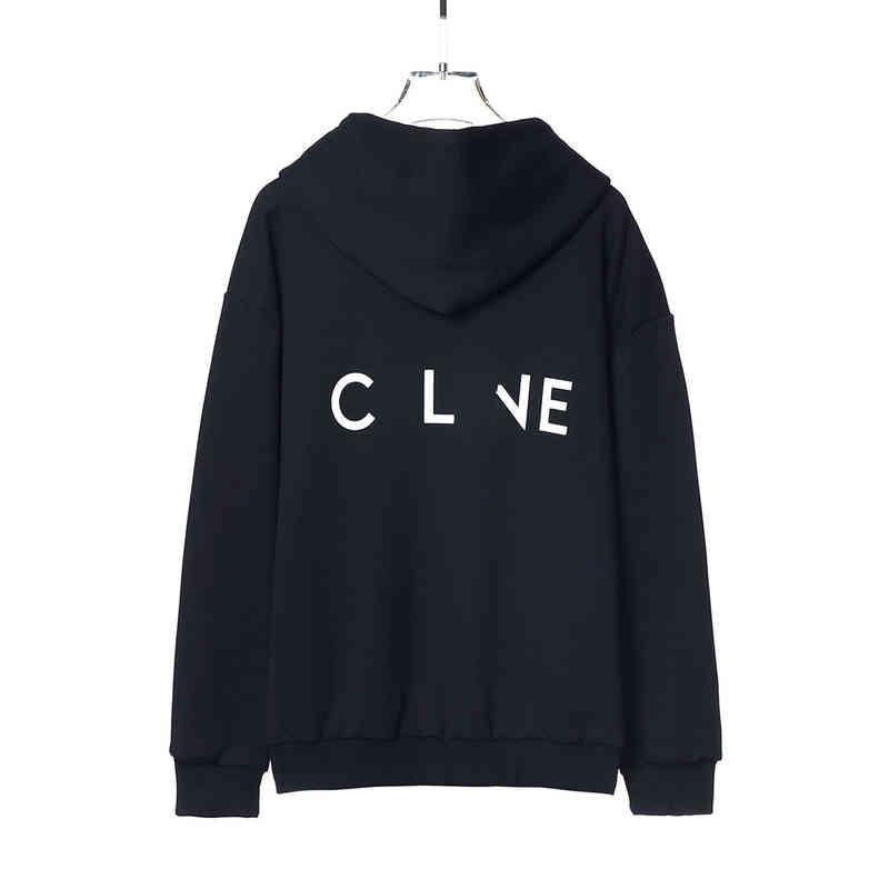 

Women's Hoodies & Sweatshirts High version autumn winter cel simple solid color men's and women's hooded Terry zipper cardigan sweater jacket 6S4N, Black