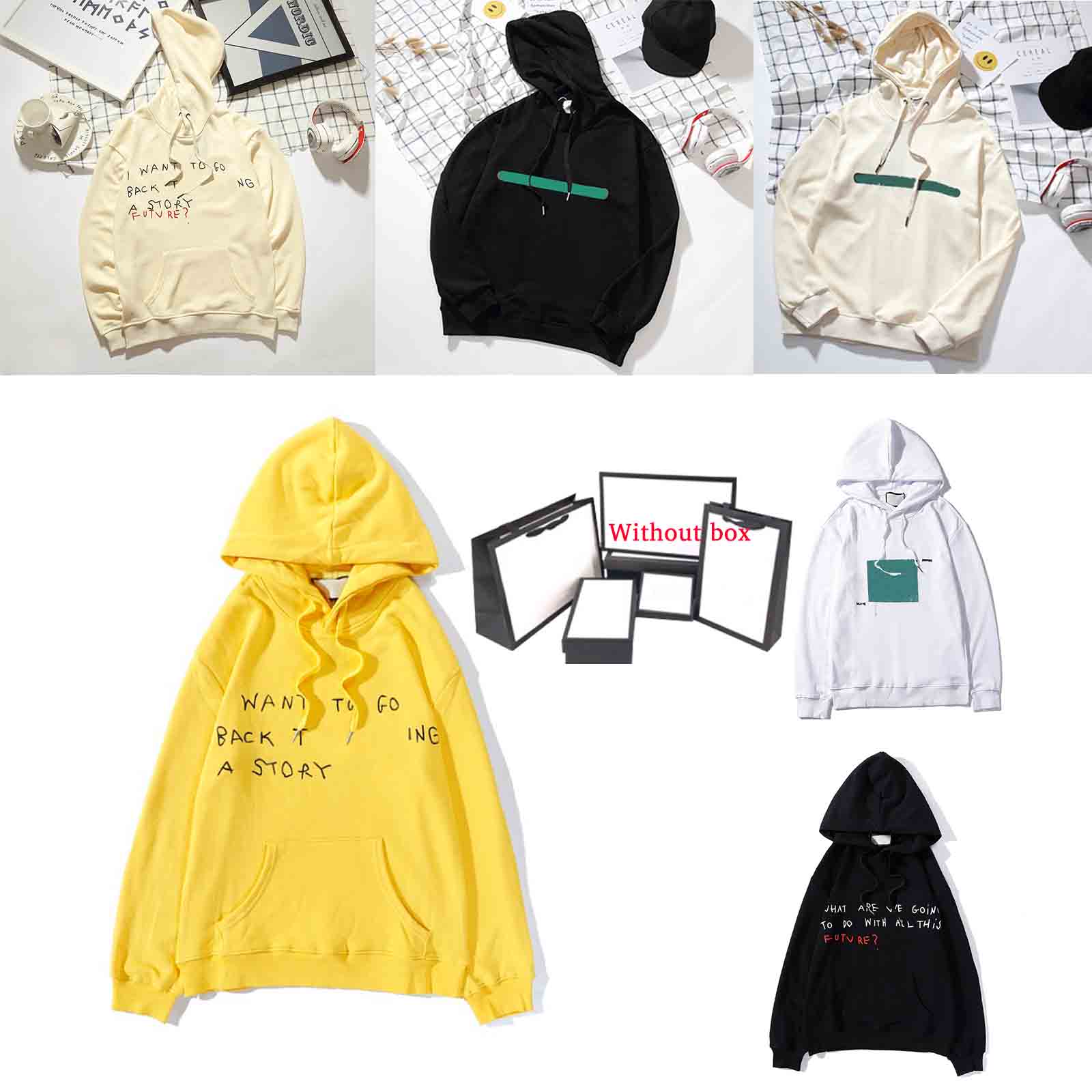 

Fashion Mens Hoodies Designer Women Sweatshirts Letter Printed Casual Men Long Sleeve Clothing Classic Pullover Asian Size M-2XL 7 Styles, White
