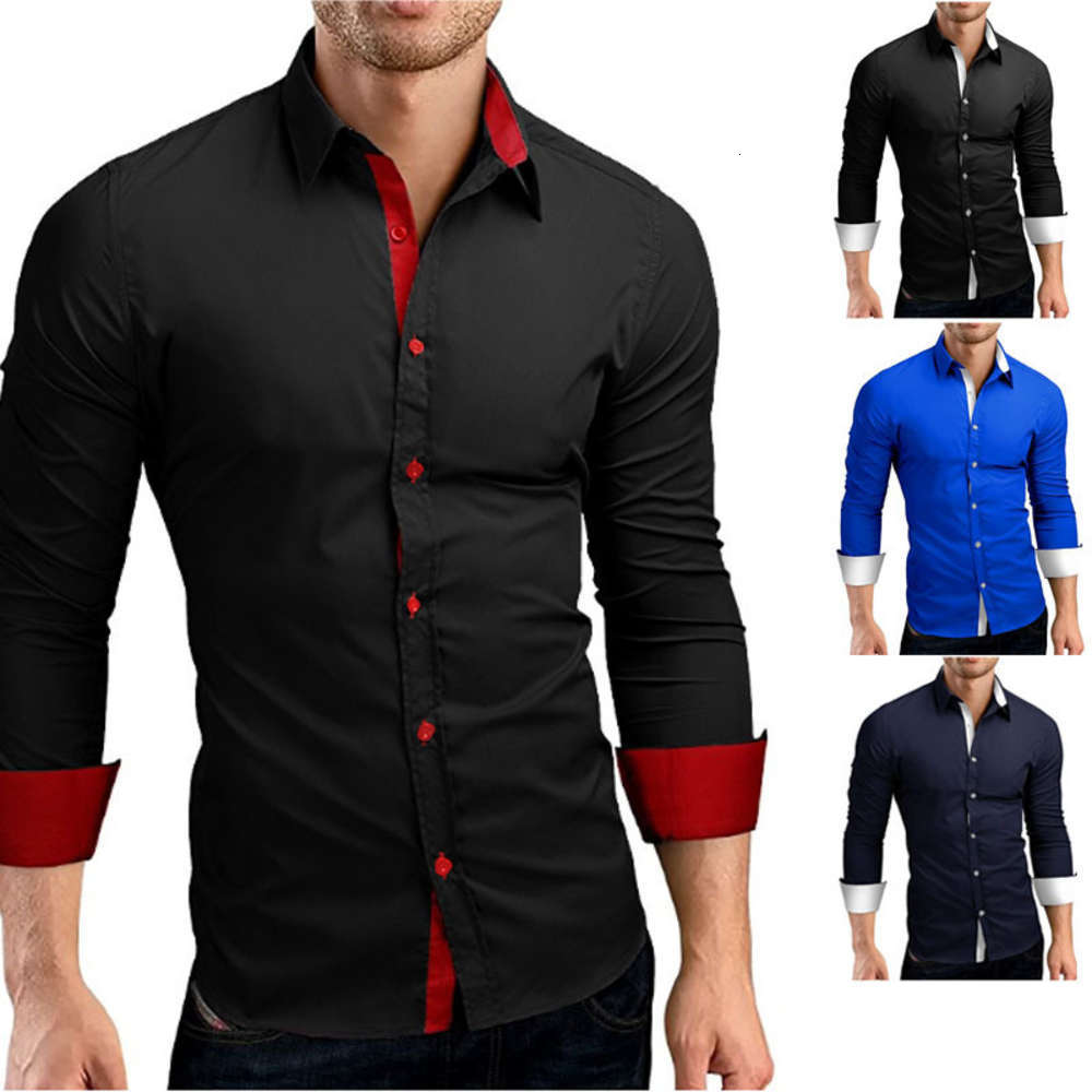 

Xingshang 2021 autumn new men's long sleeve personalized fashion shirt, White;black