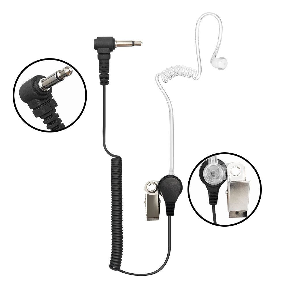 

Walkie Talkie Earpiece Two Way Radio Headset 3.5mm Police Listen Earphone Only Acoustic Tube for Motorola Kenwood Icom Speaker Mic