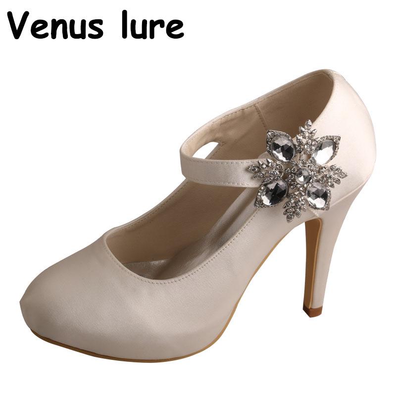 

Dress Shoes Ivory Round Toe Court For Women Size 4 Mary Jane High Heeled, Nude