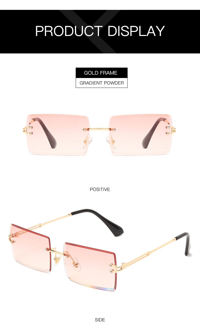 

Fashion square rimless sunglasses new female small sunglasses metal multi-color optional