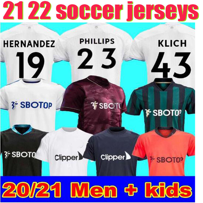 

Men + Kids soccer jersey Leeds home soccer jerseys United T Roberts Harrison COSTA Alioski Klich 21 22 adult football shirt Hernandez BA, Green