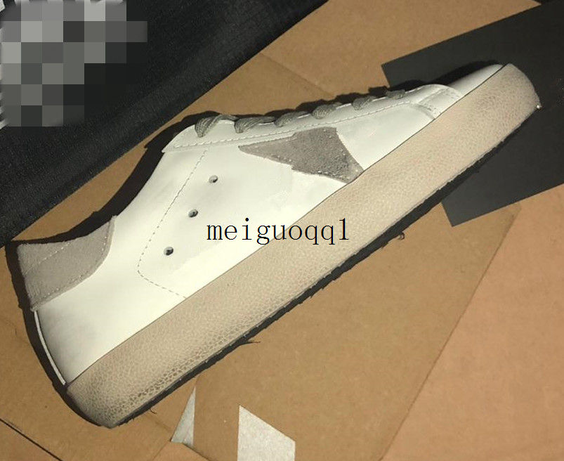 

2021 Italian star old dirty shoes white super bright&#star men and women casual shoe'sG33MS590 sneakers#-44 plus original box