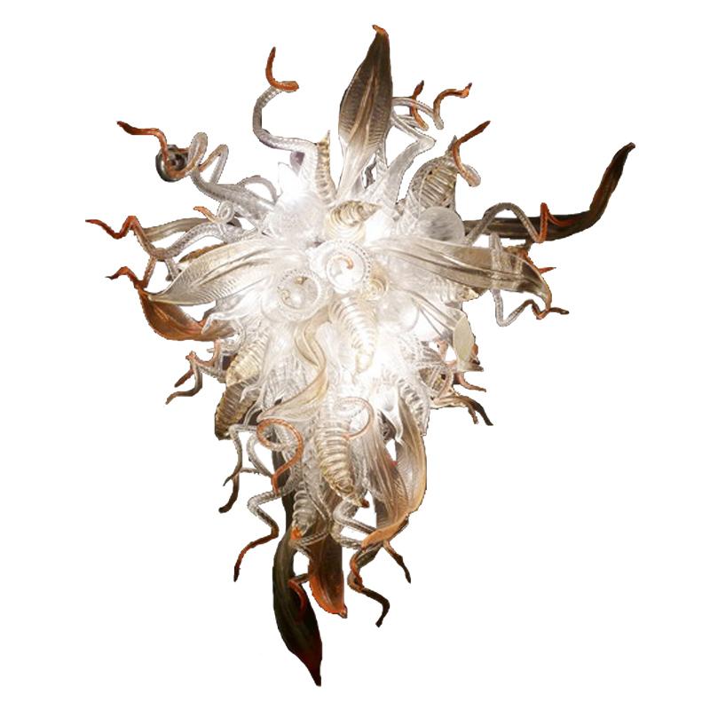 

Modern Pendant Lamps LED Lights Unique Flower Pendant Light 40 Inhes High Clear Orange Ceiling Chandelier Lamp for Living Room