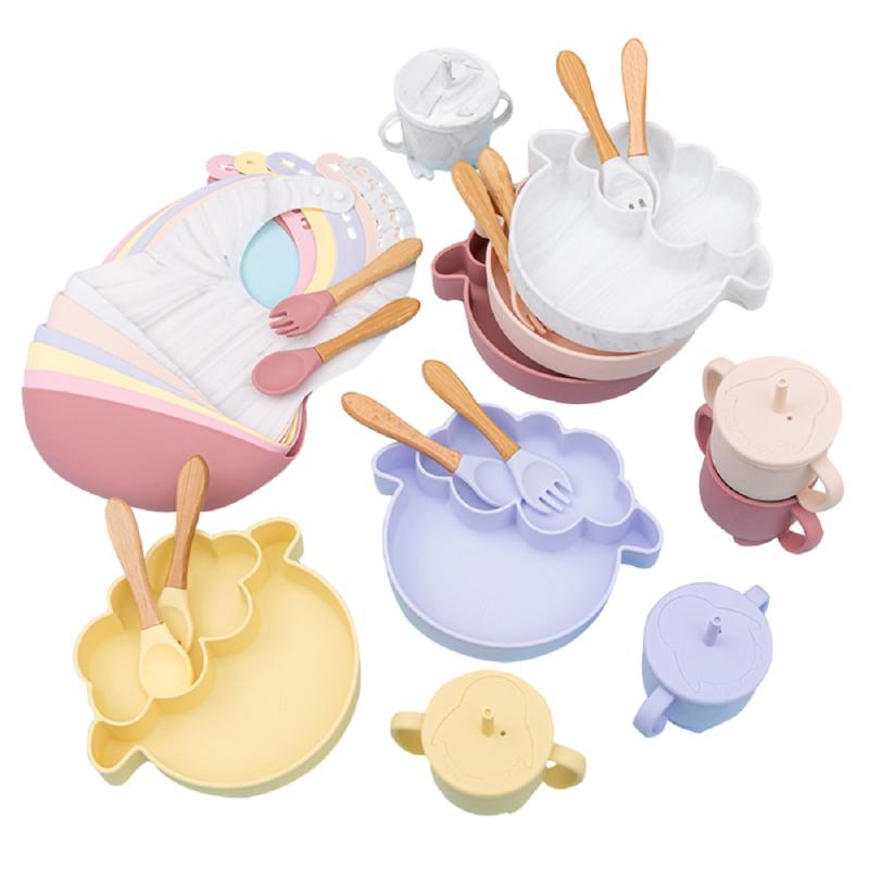 

Cups, Dishes & Utensils 1Set Baby Silicone Feeding Tableware Set Waterproof Spoon Sheep Shaped Plates Bowl BPA-Free Products