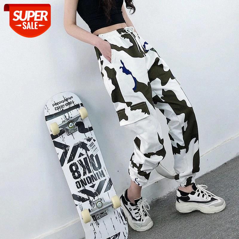 

2020 Camouflage Joggers Women Sweatpants Harem Camo Pants Drawstring Pantalones femme Mujer Loose Calca Female High Waist Pocket #Ja4i, Black;white