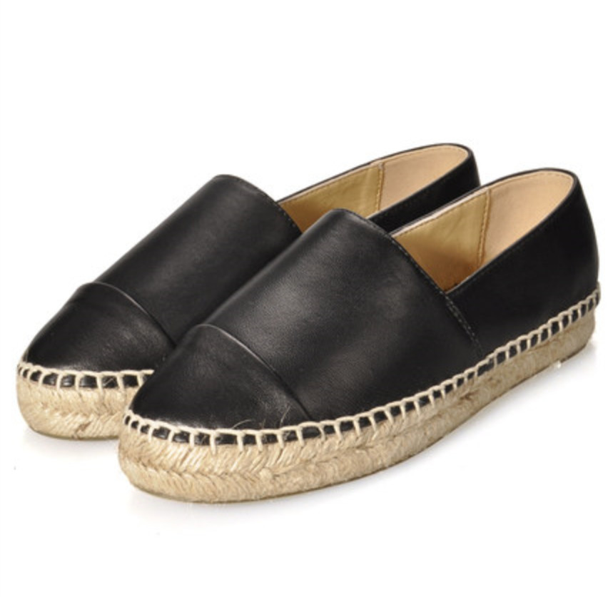 

Factory Direct Whosale Women Espadrilles New Designer Ladies Casual Shoes Flats Fashion Real Genuine Leather Loafers Slip-On Platform Shoes, Black