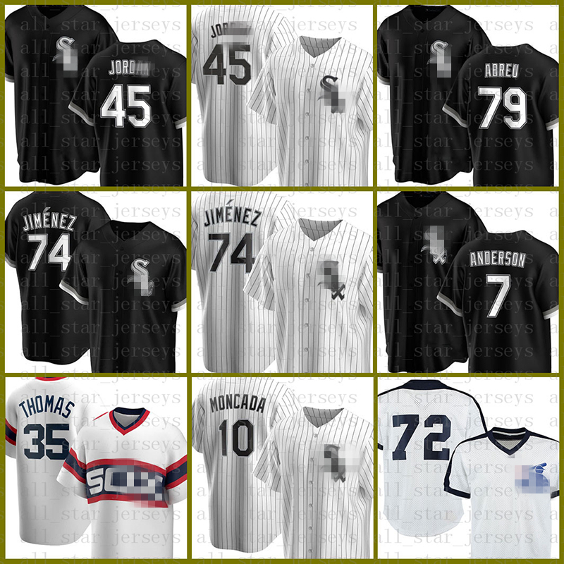 

74 Eloy Jimenez Baseball Jersey Chicago Custom White Sox 45 Michael 7 Tim Anderson Jose Abreu Yoan Moncada Frank Thomas Carlton Fisk White, Blue;black