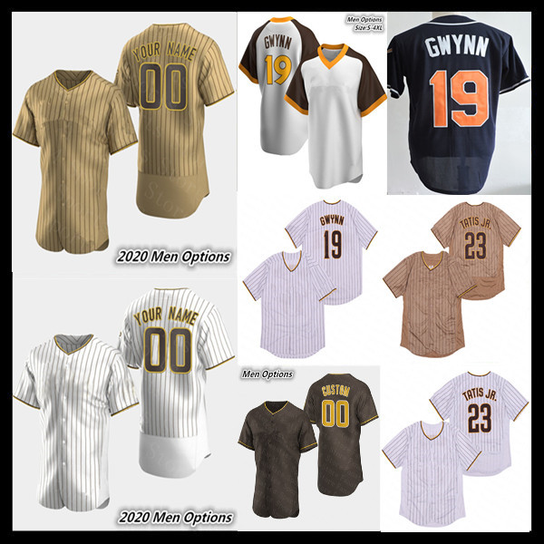 

2021 New Manny Machado Jersey Fernando Tatís Jr. Chris Paddack Joey Lucchesi Hosmer Margot Myers Tony Gwynn Margot Trevor Hoffman Yates 4XL, 2020 men flexbase coffee
