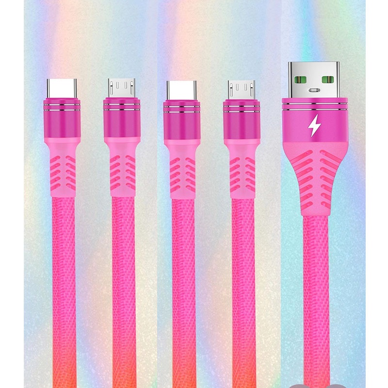 

USB Type C Cable Rainbow Braided Nylon 2A 2M 6FT Charging Cord Colorful Mobile Phone Anti-break Data Cable Cord For Samsung LG Huawei Phones High Quality