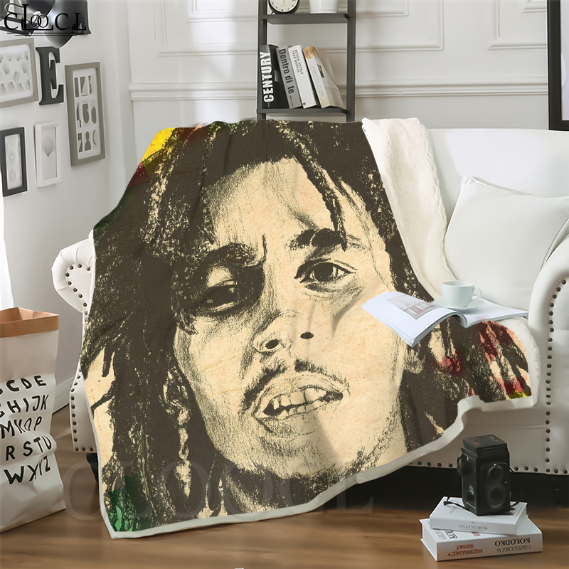

CLOOCL Hot Reggae Singer Bob Marley 3D Print Hip-hop Style Air Conditioning Blanket Sofa Teens Bedding Throw Blanket Plush Quilt
