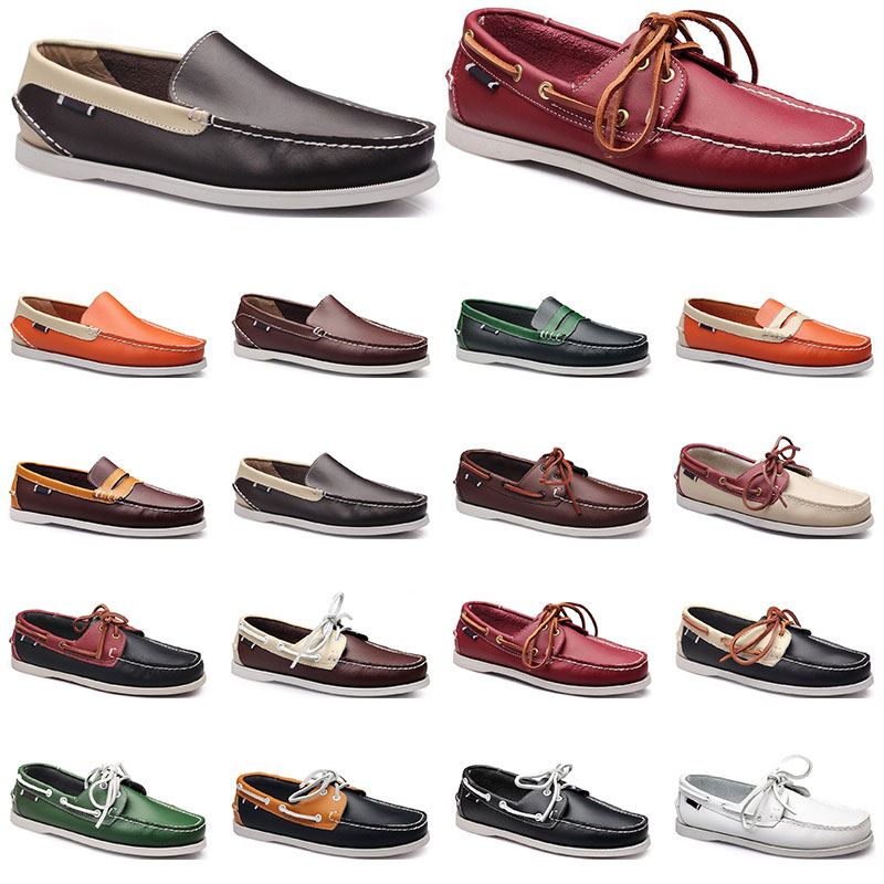 

Womens sneakers Sailing shoe mens casual leather shoes black white red green orange brown outdoor trainers size 38-45 ninety five, 14