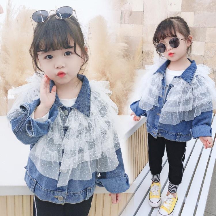 

Jackets 2021 Spring Autumn Children's Denim Girl Jean Mesh Girls Kids Clothing Baby Coat Casual Outwear Windbreaker W82, Blue;gray