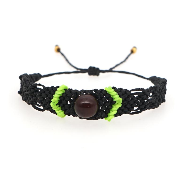 

Charm Bracelets Go2Boho Black Braided For Women Men Natural Stone Bracelet Chic Wax Rope 2021 Vintage Jewelry Waterproof Braclets
