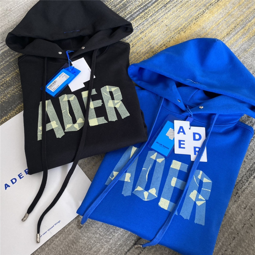 

2021 New Blue Black Error Hoodie Men Women Front Ader Big Mark Adererror Pullovers Letters Printed Sweatshirts Rwfx