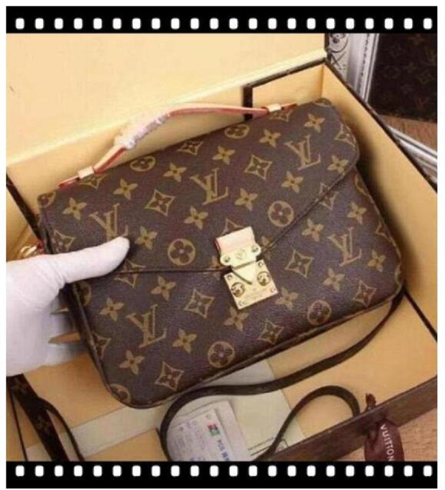 

LV LOUIS VITTON POCHETTE METIS old flower messenger package for women classic shoulder bag clutch handbag tote bags, Red;black