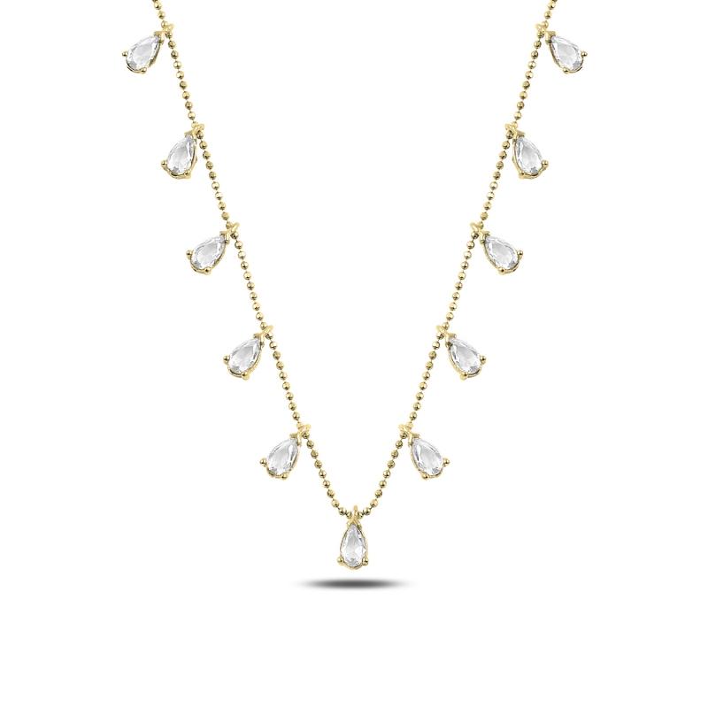 

Pendant Necklaces Silver 925 Sterling Drop Zircon Cubic Zirconia Dangle Necklace