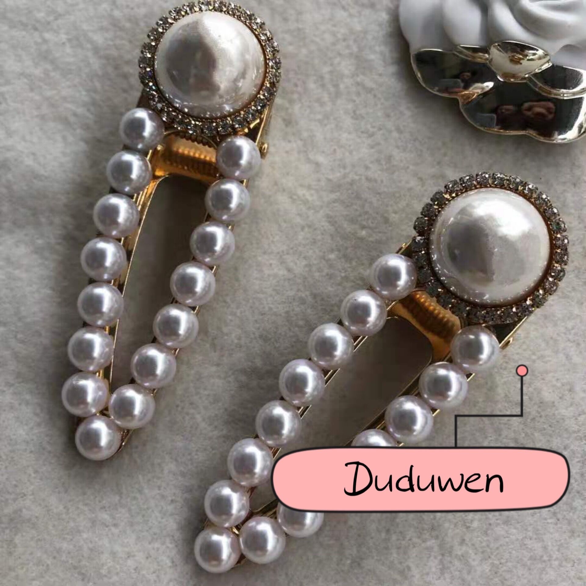 

8.5X2.5cm fashion accessories pearl hai clips for classic metal elegance hair pin collection hair vipgift, Black