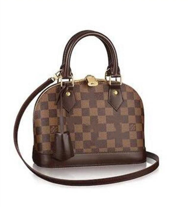 

ALMA BB shell bag women handbag leather shoulder bags crossbody bag Messenger handbags with lock 2021, Brown old flower