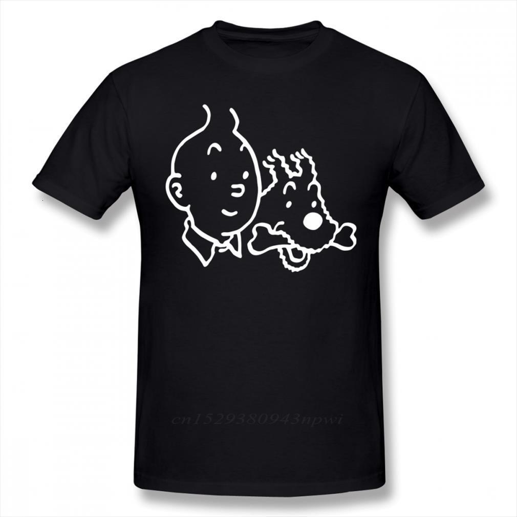 

Tintin And Milou Merchandise Mens T Shirts 100% Cotton Graphic Tee Awesome Classic Short Sleeve Men, White;black