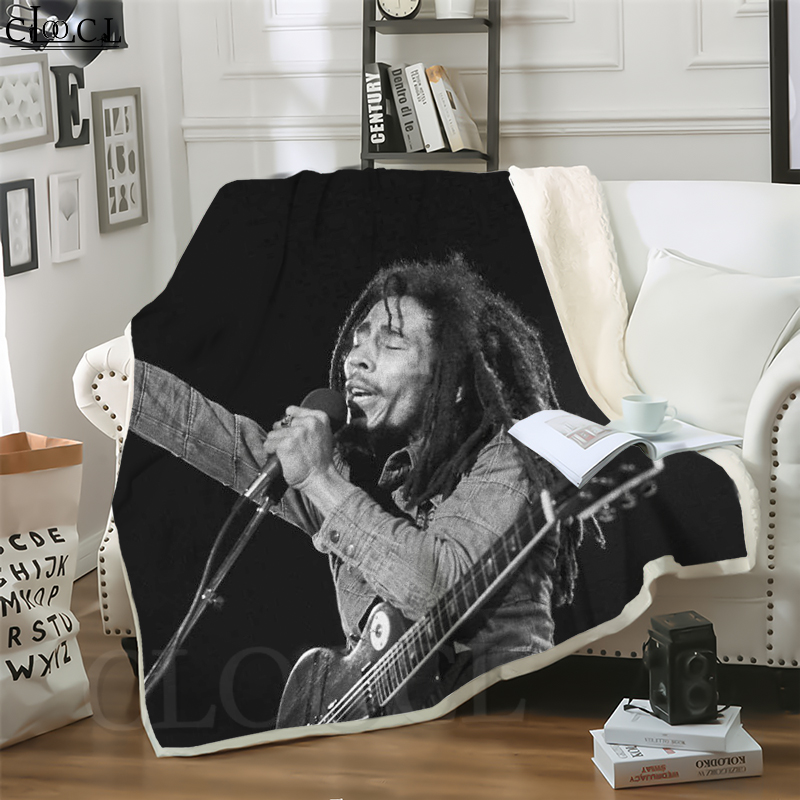 

CLOOCL Hot Reggae Legendary Singer Bob Marley 3D Print Casual Style Air Conditioning Blanket Teens Bedding Throw Blanket Plush Quilt