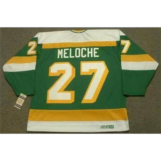 

goodjob Men Youth women Vintage #27 GILLES MELOCHE Minnesota North Stars 1981 CCM Hockey Jersey Size S-5XL or custom any name or number, Green women s-xl
