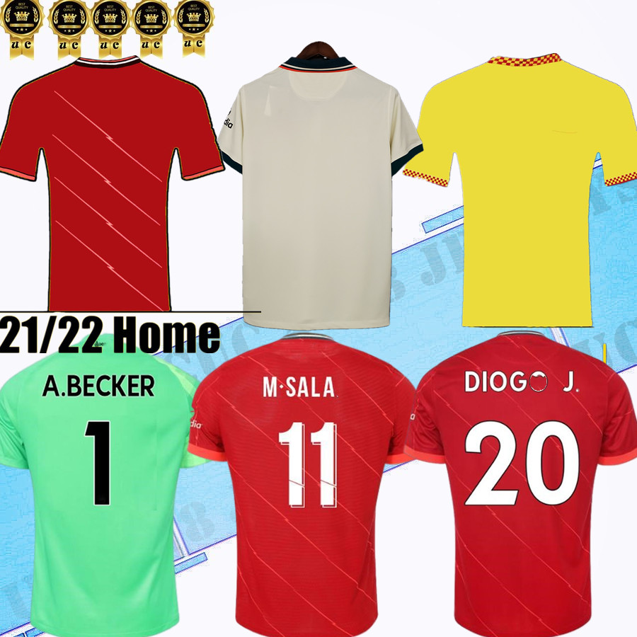 

S-3XL 21 22 M.SALAH VIRGIL FIRMINO LVP soccer jersey MANE MILNER HENDERSON SHAQIRI Goalkeeper A.BECKER ALEXANDER ARNOLD DIOGO J. 2021 2022 f, Black;yellow