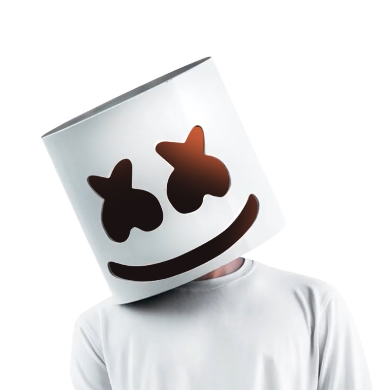 Marshmello headgear top 100 DJ marshmallow Helmet Mask Music Festival bar LED lighting atmosphere props-image-706684333