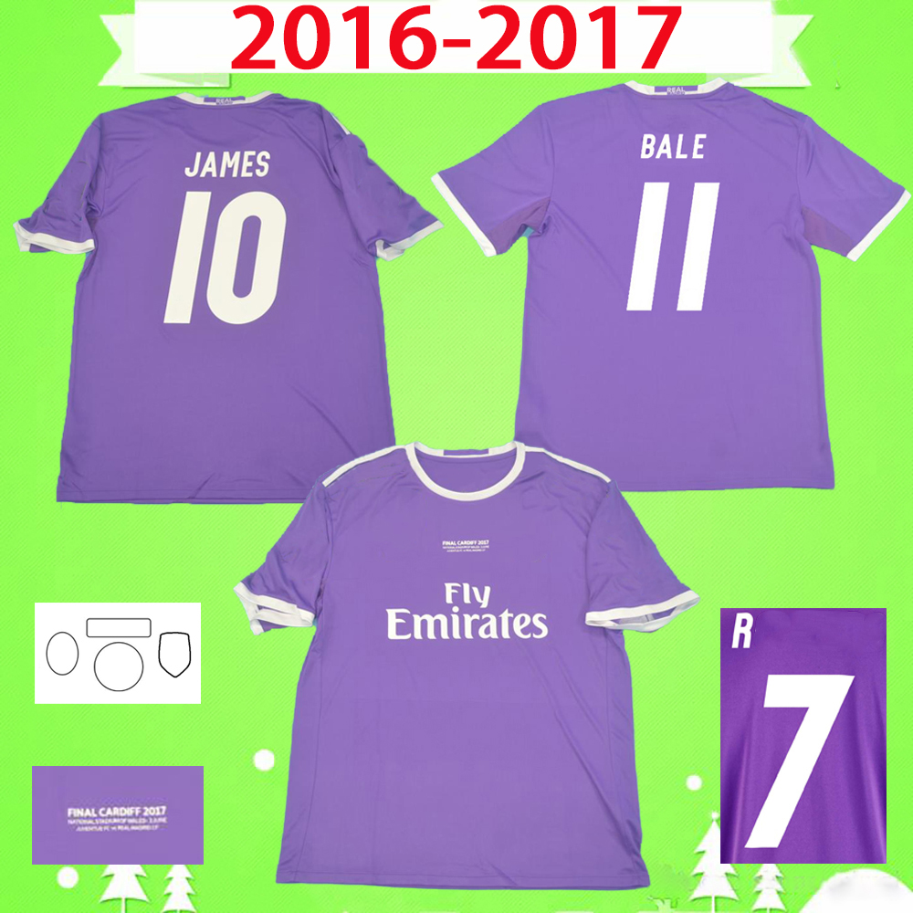 

2016 2017 madrid soccer jerseys real purple Retro BENZEMA football shirt 16 17 JAMES Vintage Camiseta de fútbol PEPE SERGIO RAMOS classic