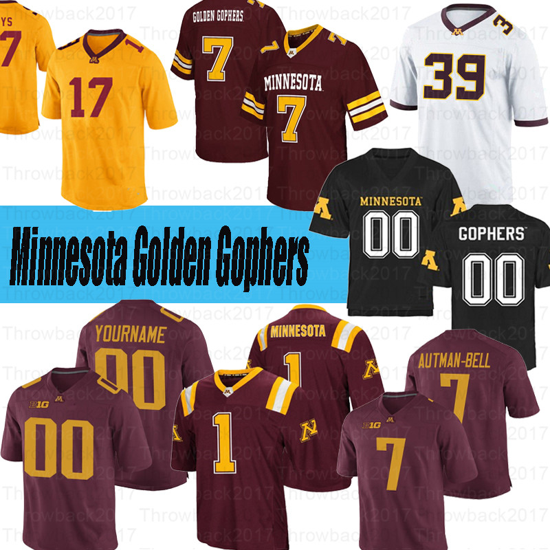 

Custom Minnesota Golden Gophers Football Jersey #2 Tanner Morgan #6 Tyler Johnson #7 Eric Decker #11 Antoine Winfield Jr. Jerseys, Red iii
